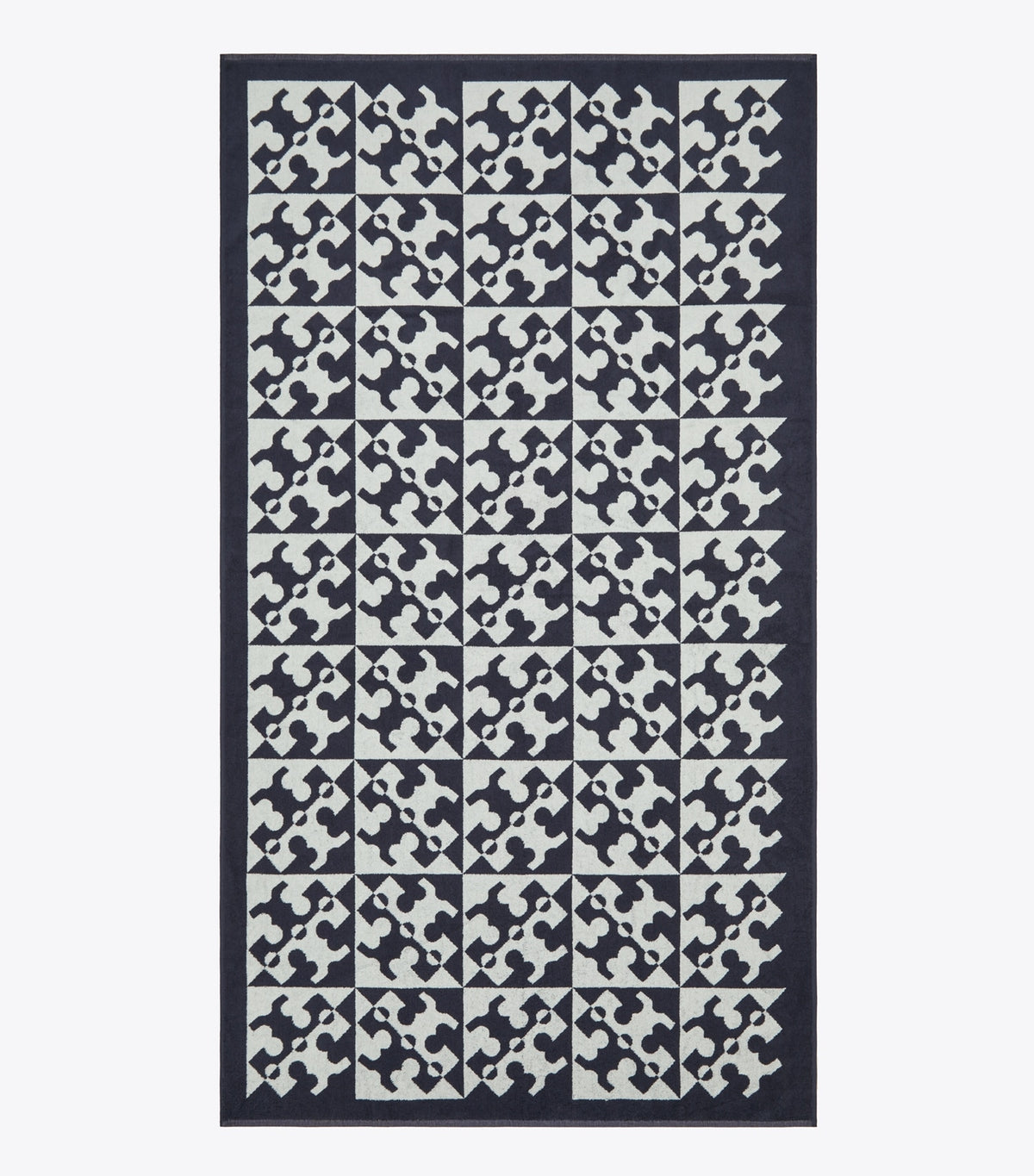 Tory Burch Value - Diagonal T Jacquard Towel - Navy