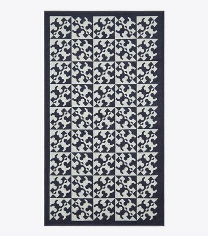 Tory Burch Value - Diagonal T Jacquard Towel - Navy