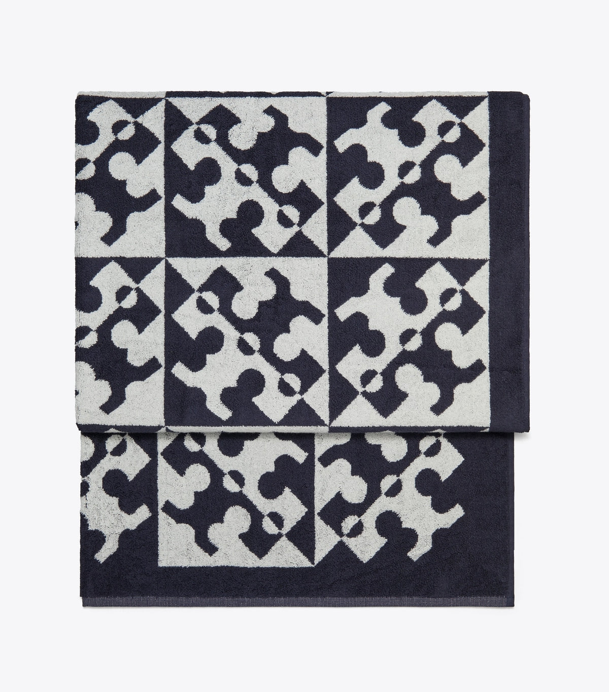 Tory Burch Value - Diagonal T Jacquard Towel - Navy