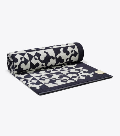Tory Burch Value - Diagonal T Jacquard Towel - Navy
