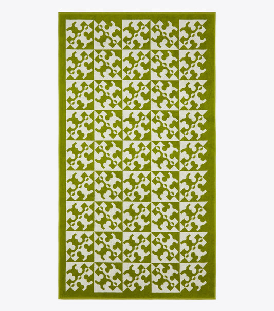 Tory Burch Premium - Diagonal T Jacquard Towel - Green