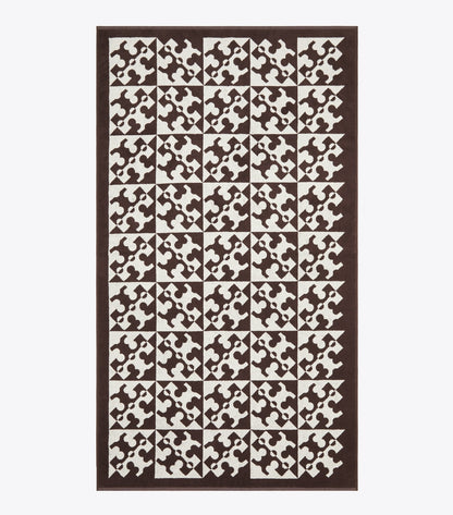 Tory Burch Sale - Diagonal T Jacquard Towel - Brown