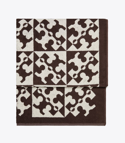 Tory Burch Sale - Diagonal T Jacquard Towel - Brown