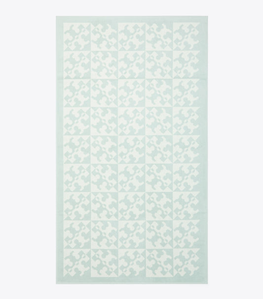 Tory Burch Everyday - Diagonal T Jacquard Towel - Light Blue