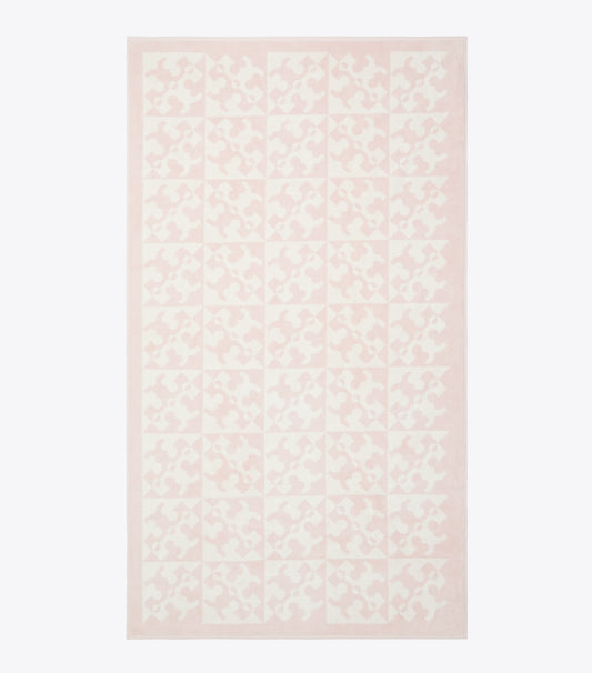 Tory Burch Everyday - Diagonal T Jacquard Towel - Pink