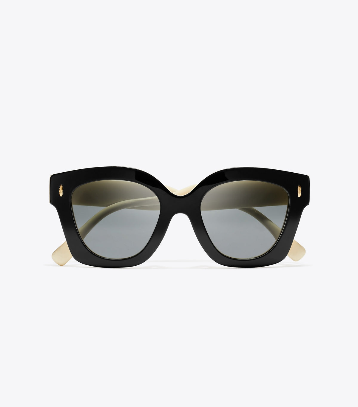 Tory Burch Best Seller - Miller Square Sunglasses - Black/Ivory/Dark Grey