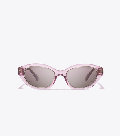 Tory Burch Exclusive - Kira Cat-Eye Sunglasses - Transparent Pink/ Dark Brown