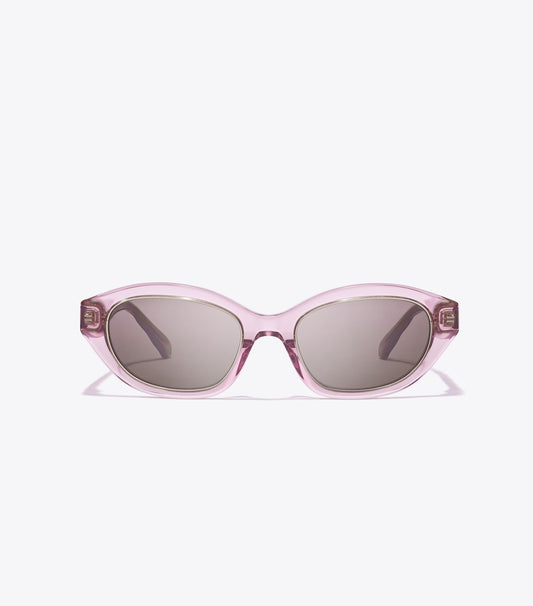 Tory Burch Exclusive - Kira Cat-Eye Sunglasses - Transparent Pink/ Dark Brown