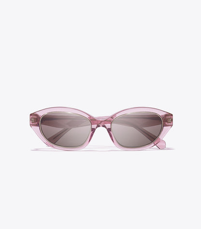 Tory Burch Exclusive - Kira Cat-Eye Sunglasses - Transparent Pink/ Dark Brown