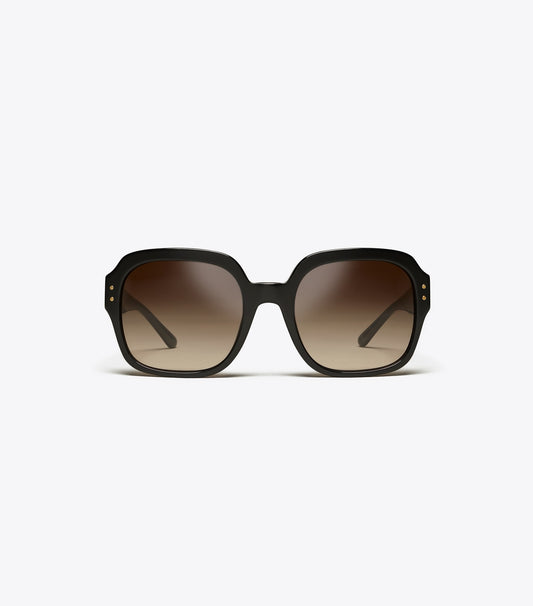 Tory Burch Trending - Oversized Square Logo Sunglasses - Black
