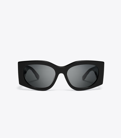 Tory Burch Smart Buy - Kira Rectangle Sunglasses - Black/Dark Grey