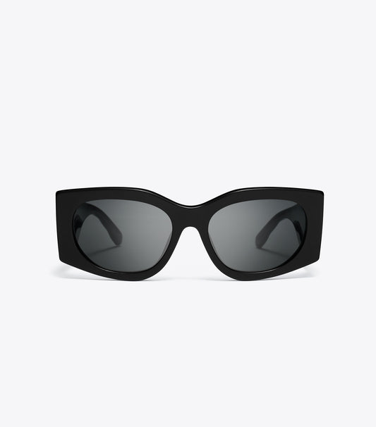 Tory Burch Smart Buy - Kira Rectangle Sunglasses - Black/Dark Grey