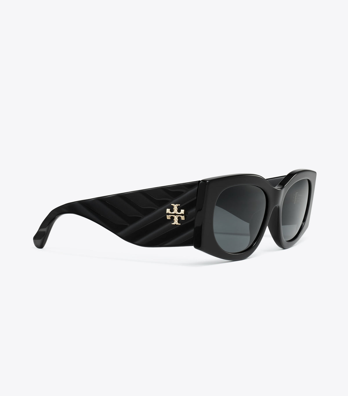 Tory Burch Smart Buy - Kira Rectangle Sunglasses - Black/Dark Grey