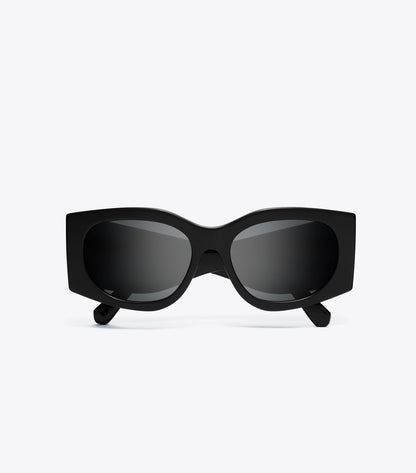 Tory Burch Smart Buy - Kira Rectangle Sunglasses - Black/Dark Grey