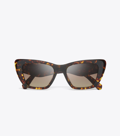 Tory Burch Great Value - Kira Cat-Eye Sunglasses - Dark Tortoise/Brown Polar