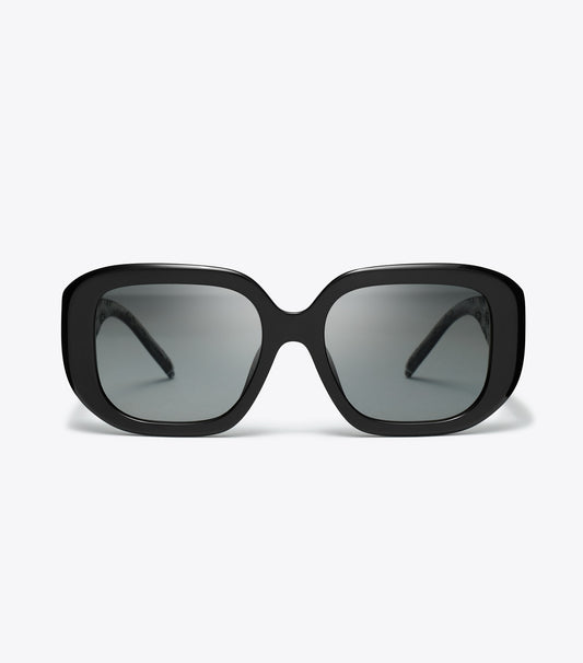 Tory Burch Value - T Monogram Geometric Sunglasses - Black/Grey Gradient