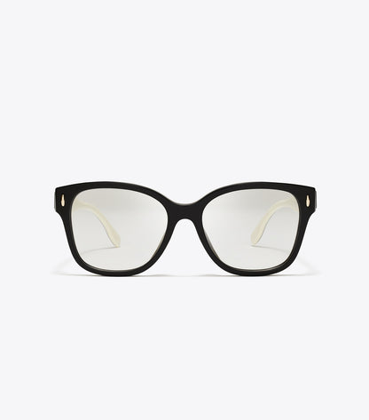 Tory Burch Top Pick - Miller Square Eyeglasses - Black/Ivory