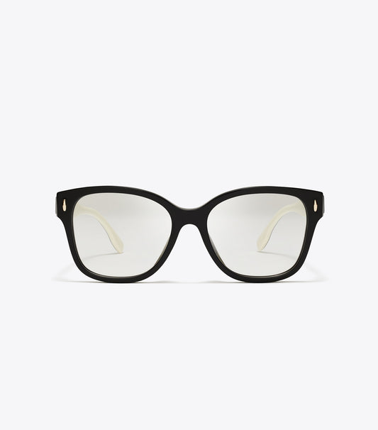 Tory Burch Top Pick - Miller Square Eyeglasses - Black/Ivory