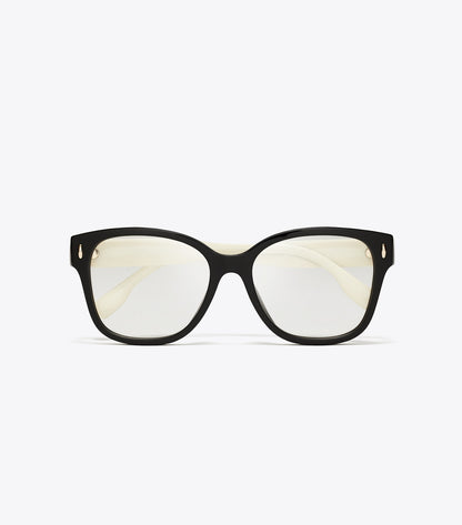 Tory Burch Top Pick - Miller Square Eyeglasses - Black/Ivory