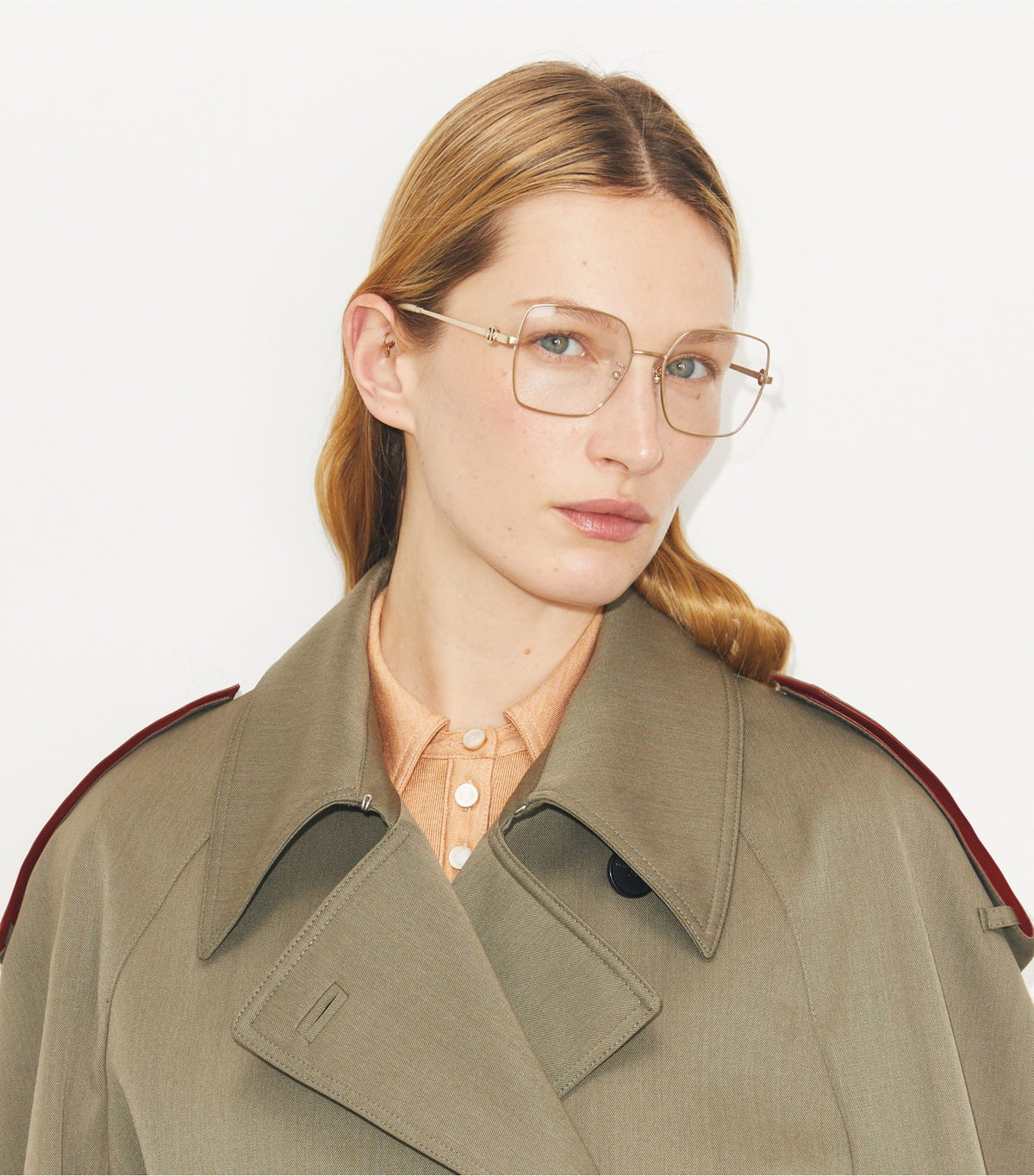 Tory Burch Signature - Miller Metal Square Eyeglasses - Brushed Light Gold