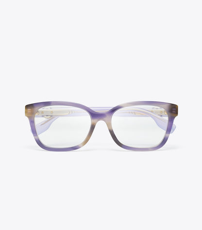 Tory Burch Best Seller - Miller Square Eyeglasses - Purple Striated/Purple