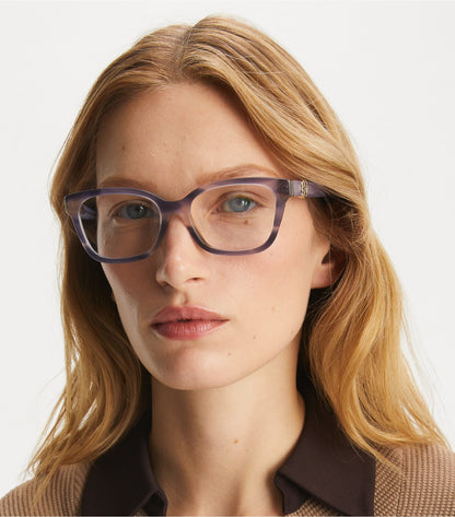 Tory Burch Best Seller - Miller Square Eyeglasses - Purple Striated/Purple