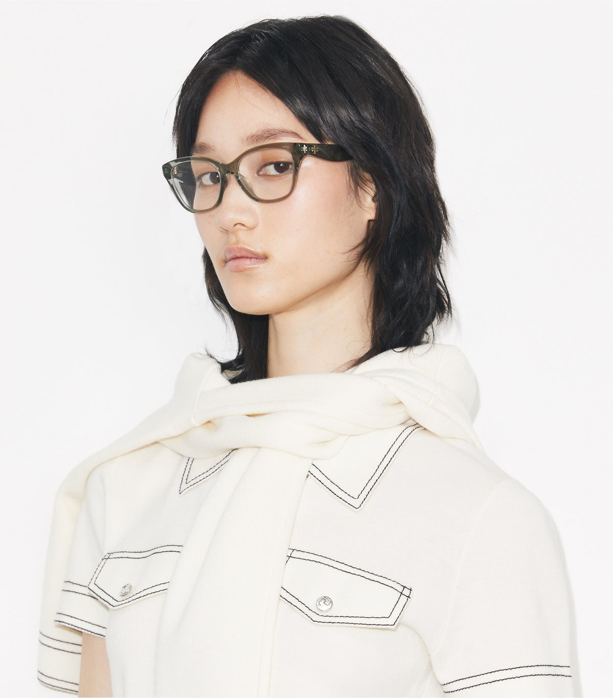 Tory Burch New - Kira Cat-Eye Eyeglasses - Black