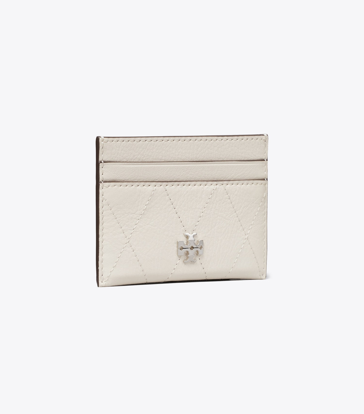 Tory Burch Great Value - Charlie Quilted Card Case - Light Cream