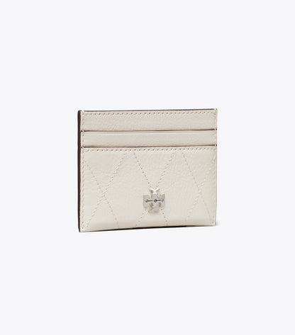 Tory Burch Great Value - Charlie Quilted Card Case - Light Cream