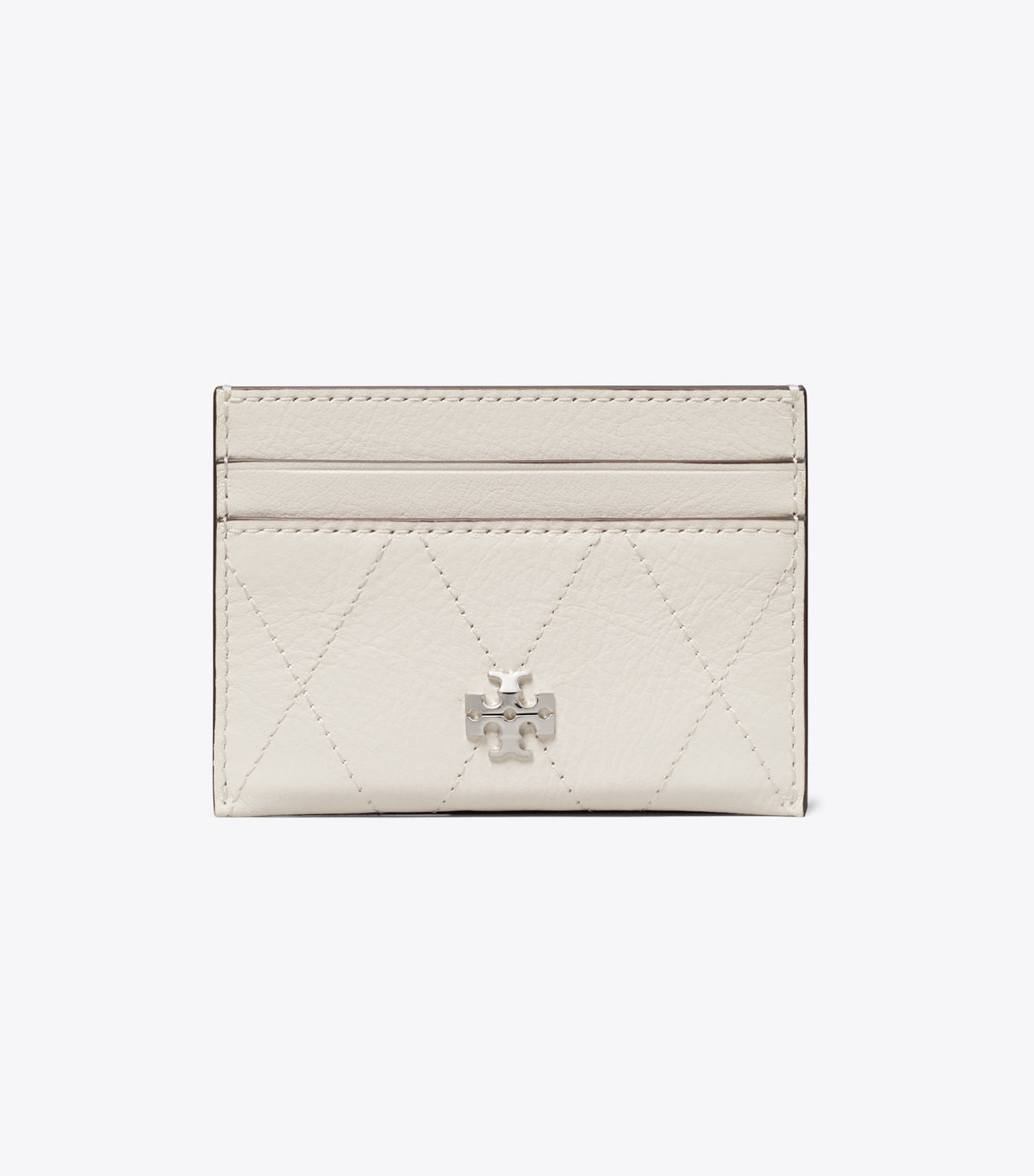 Tory Burch Great Value - Charlie Quilted Card Case - Light Cream