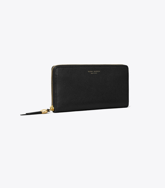 Tory Burch Great Value - Leather Zip Continental Wallet - Black