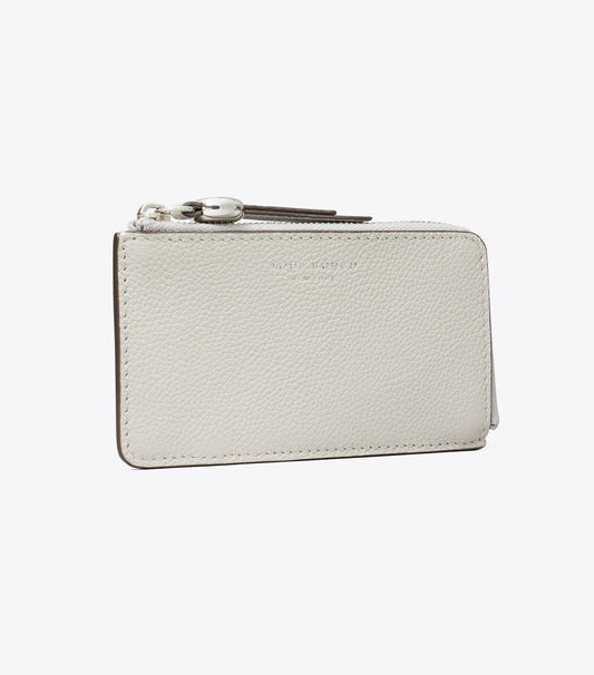 Tory Burch Exclusive - Leather Zip Card Case - Dove Gray
