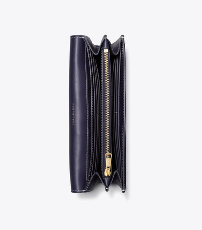 Tory Burch Premium - T Monogram Wide Envelope Wallet - Tory Navy