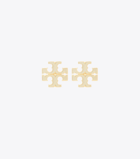 Tory Burch Essential - Small Icon Enamel Stud Earrings - New Ivory