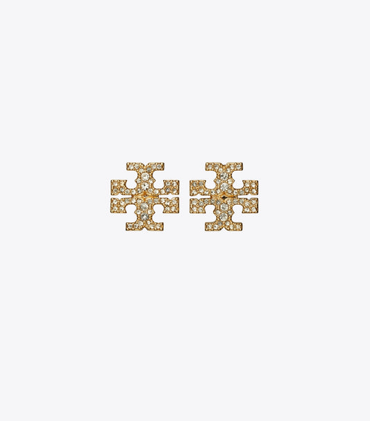 Tory Burch Exclusive - Icon Pavé Stud Earrings - Tory Gold / Crystal