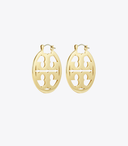 Tory Burch Classic - Small Icon Hoop Earrings - Tory Gold