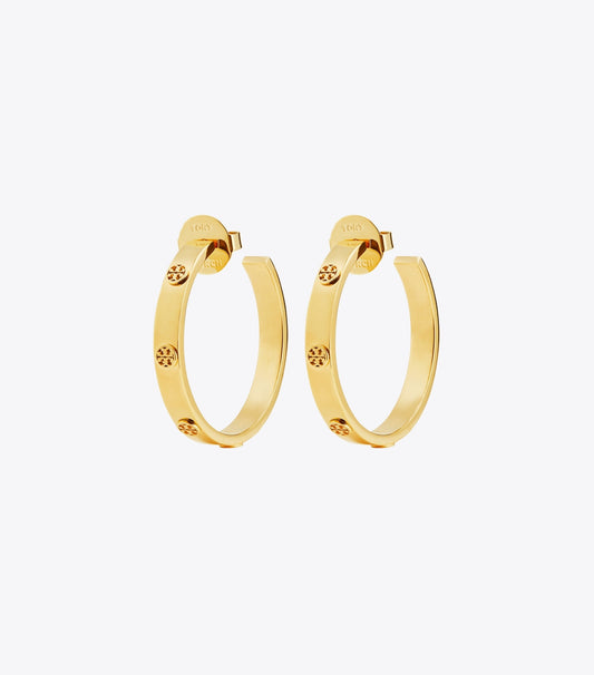 Tory Burch Classic - Icon Hoop Earrings - Tory Gold