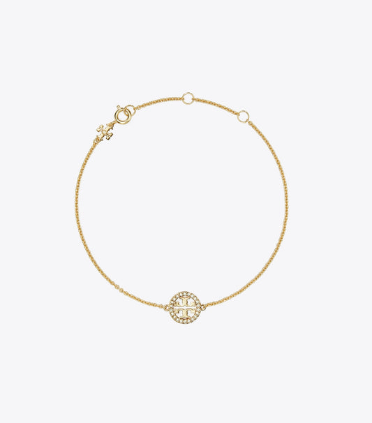 Tory Burch Trusted - Icon Pavé Chain Bracelet - Tory Gold / Crystal
