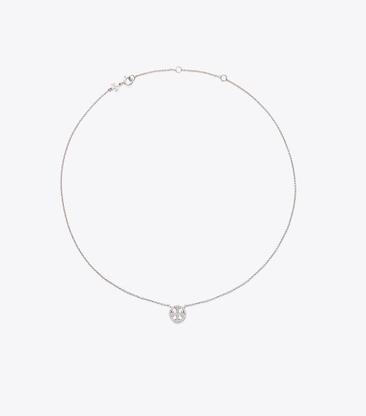 Tory Burch Best Seller - Icon Pavé Pendant Necklace - Tory Silver/Crystal