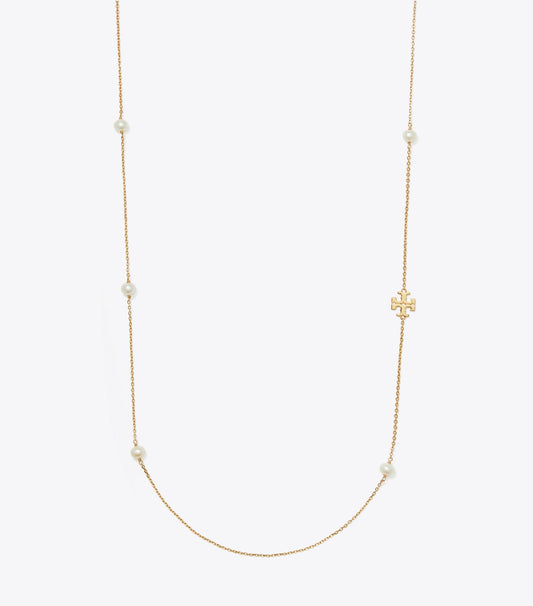 Tory Burch Best Seller - Moondance Long Pearl Necklace - Tory Gold / Pearl