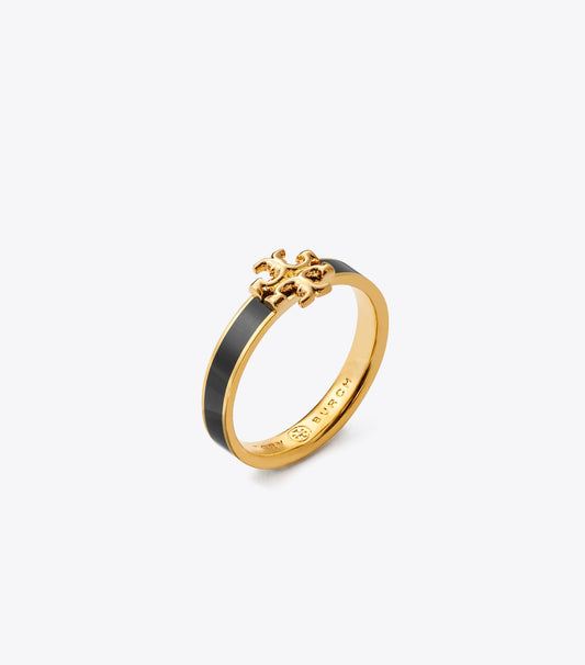 Tory Burch Great Value - Icon Enamel Ring - Tory Gold / Black