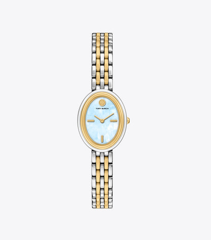 Tory Burch Great Value - Oval Watch - Light Blue Mop/Gold/Two-Tone