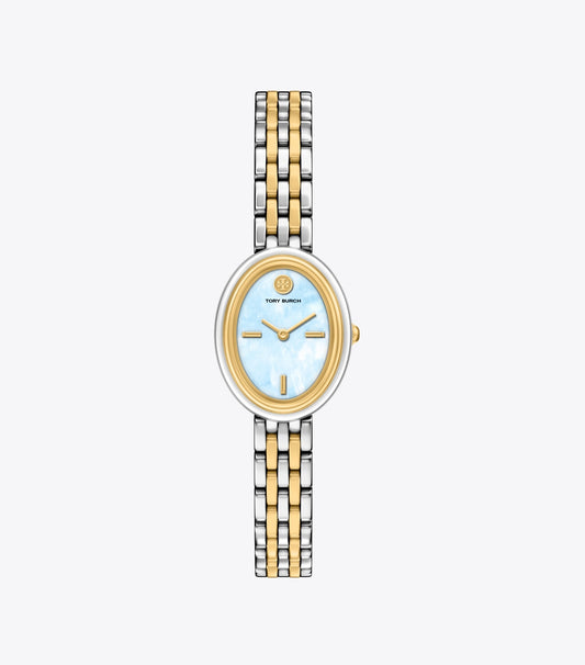 Tory Burch Great Value - Oval Watch - Light Blue Mop/Gold/Two-Tone