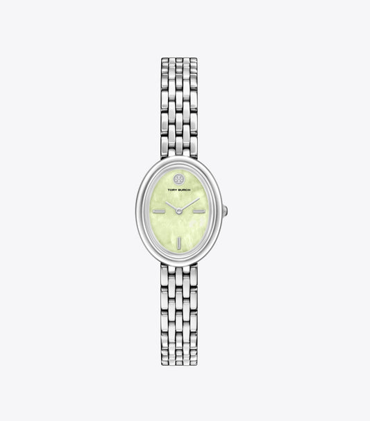 Tory Burch Everyday - Oval Watch - Mint Green Mop/Silver