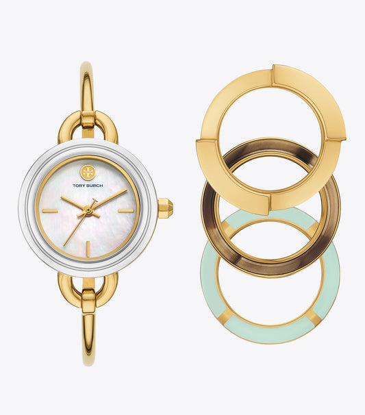 Tory Burch Recommended - Miller Watch Gift Set - Mop/Silver/Gold/Horn/Light Blue