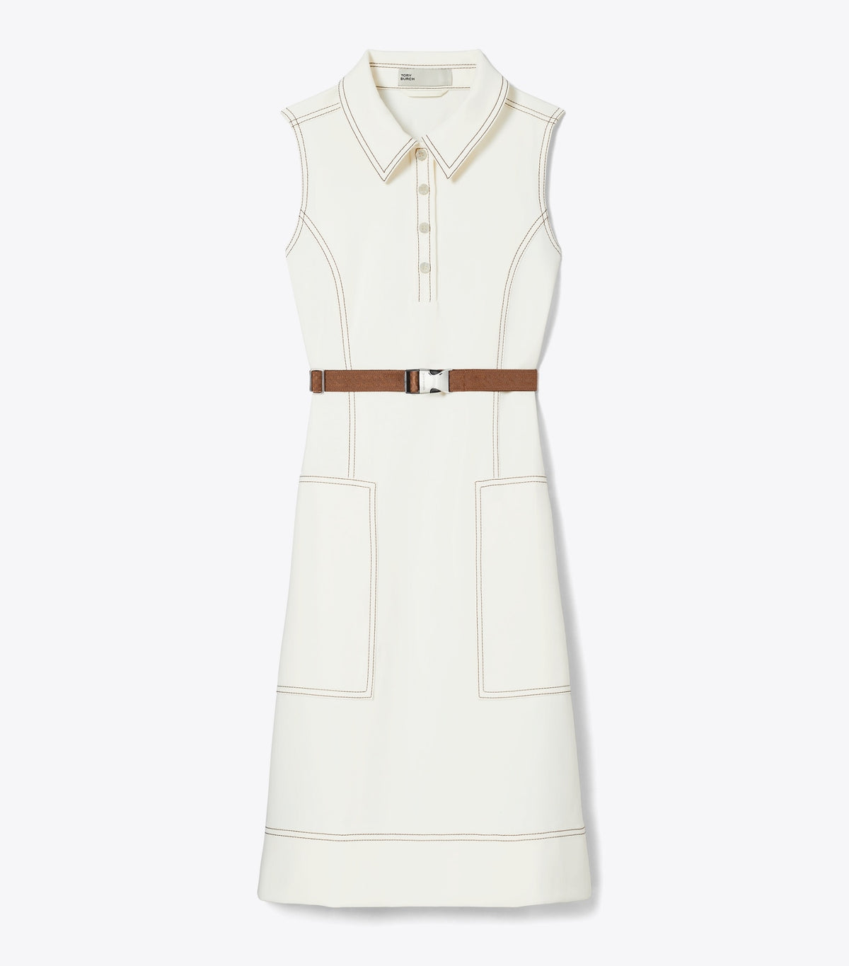 Tory Burch Signature - Pick Stitch Golf Dress - New Ivory