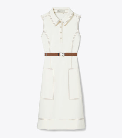 Tory Burch Signature - Pick Stitch Golf Dress - New Ivory