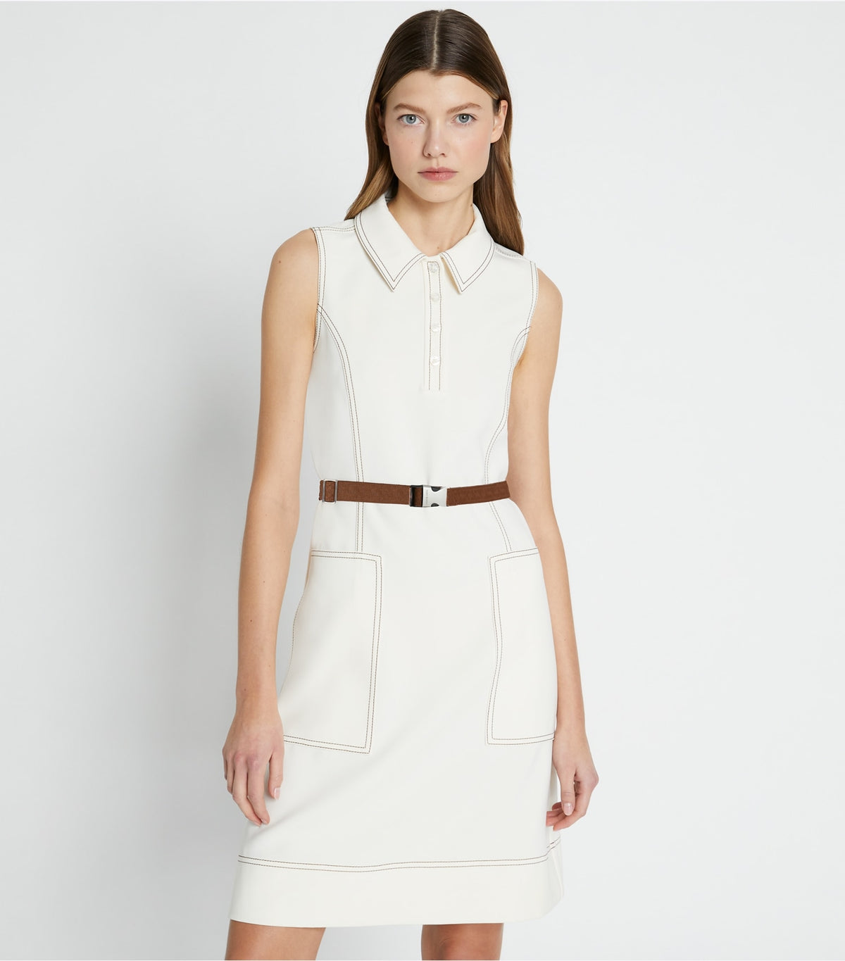 Tory Burch Signature - Pick Stitch Golf Dress - New Ivory