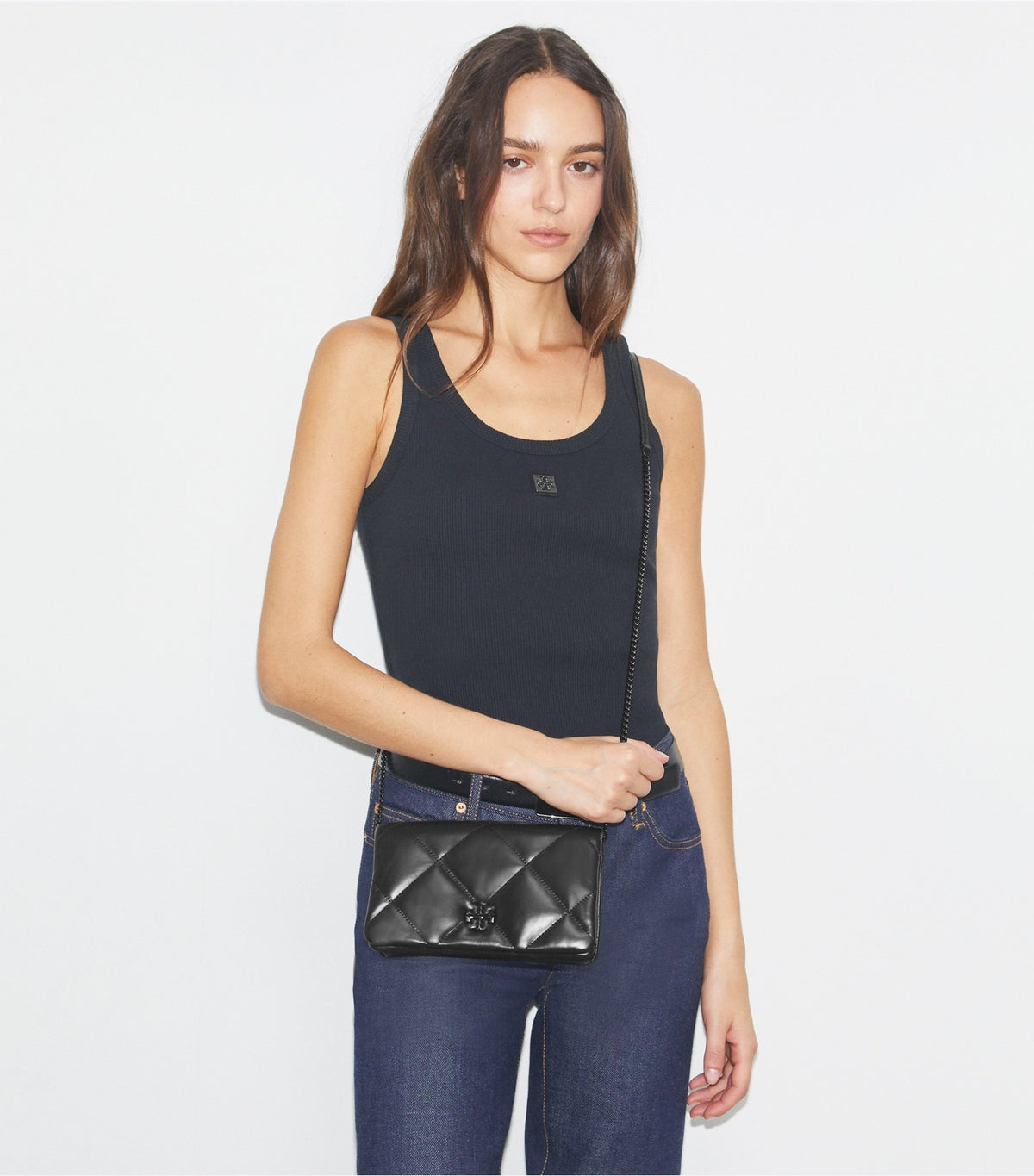 Tory Burch Popular - Kira Diamond Quilt Crossbody - Black